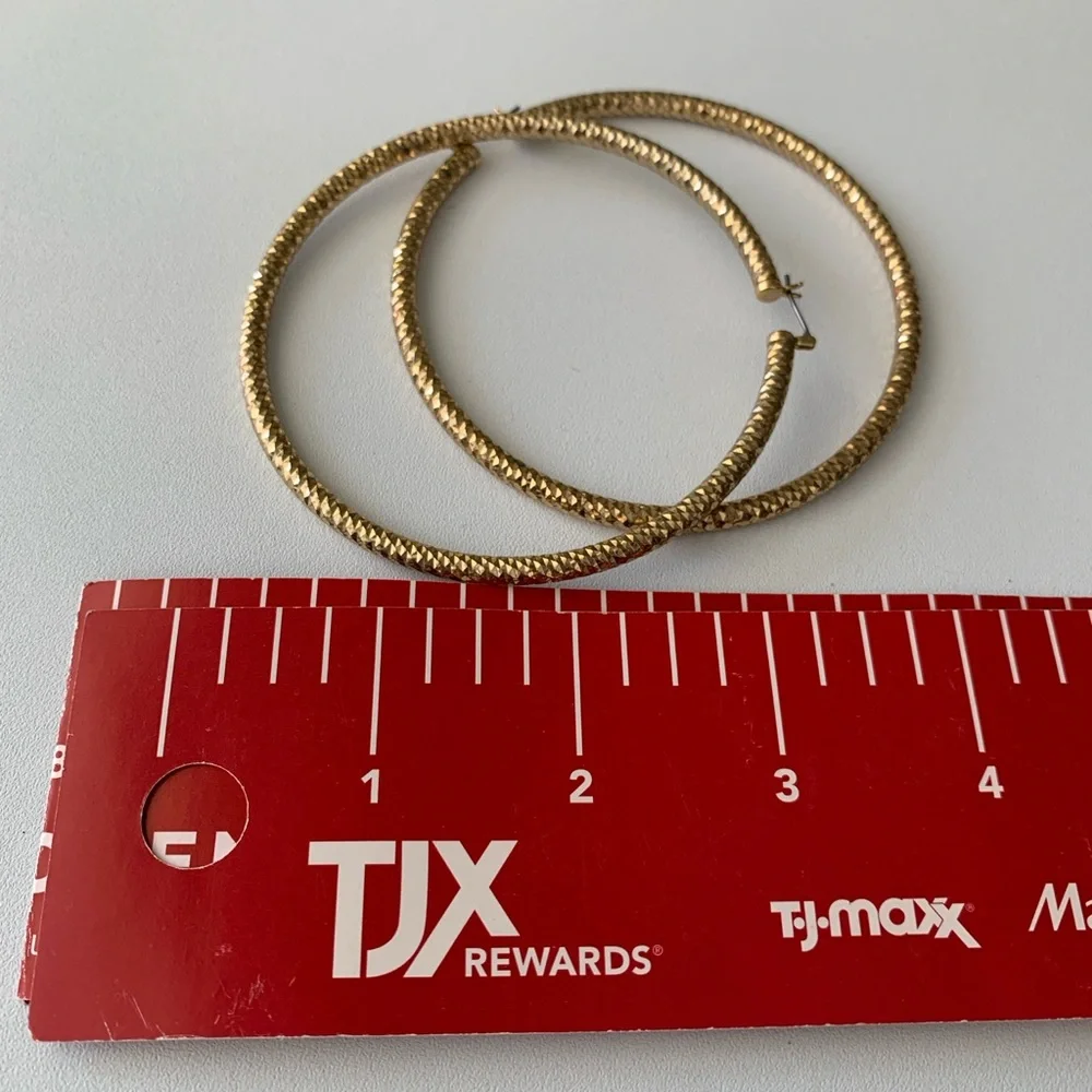 Large Gold Hoop Earrings - Picture 3 of 5